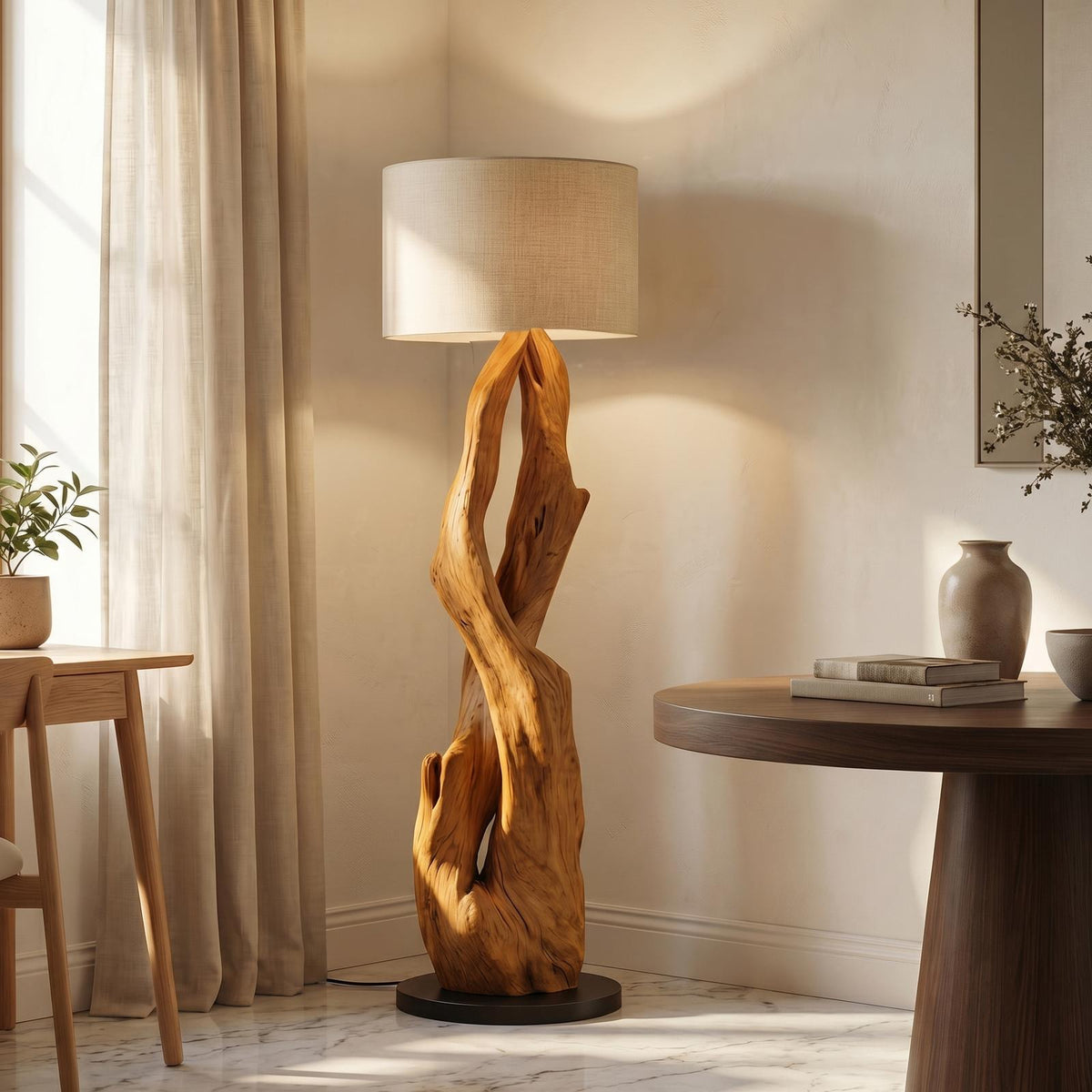 Luxury Organic Modern Sculptural Floor Lamp For Bedroom And Corner