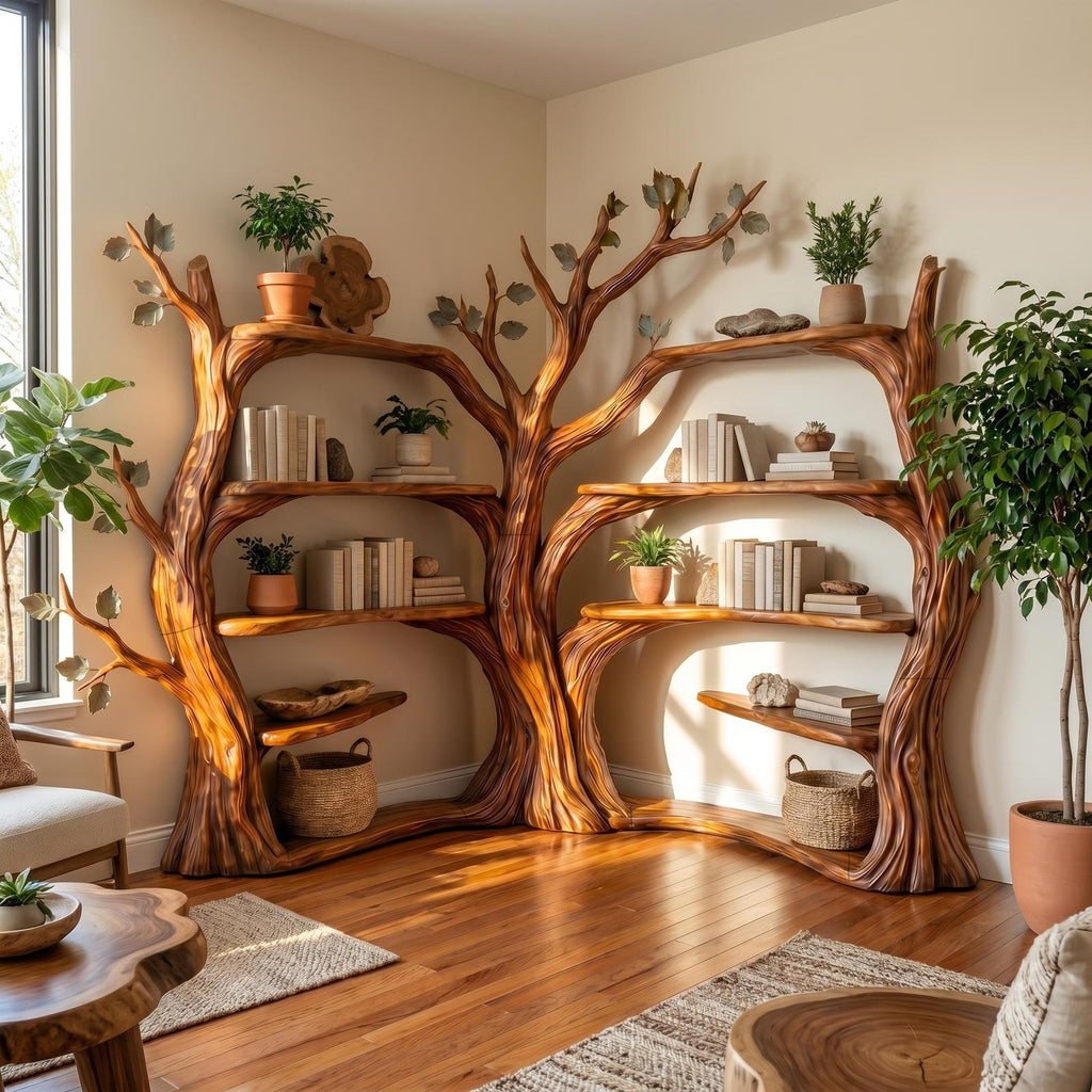 Tree Corner Bookshelf For Living Room And Reading Room