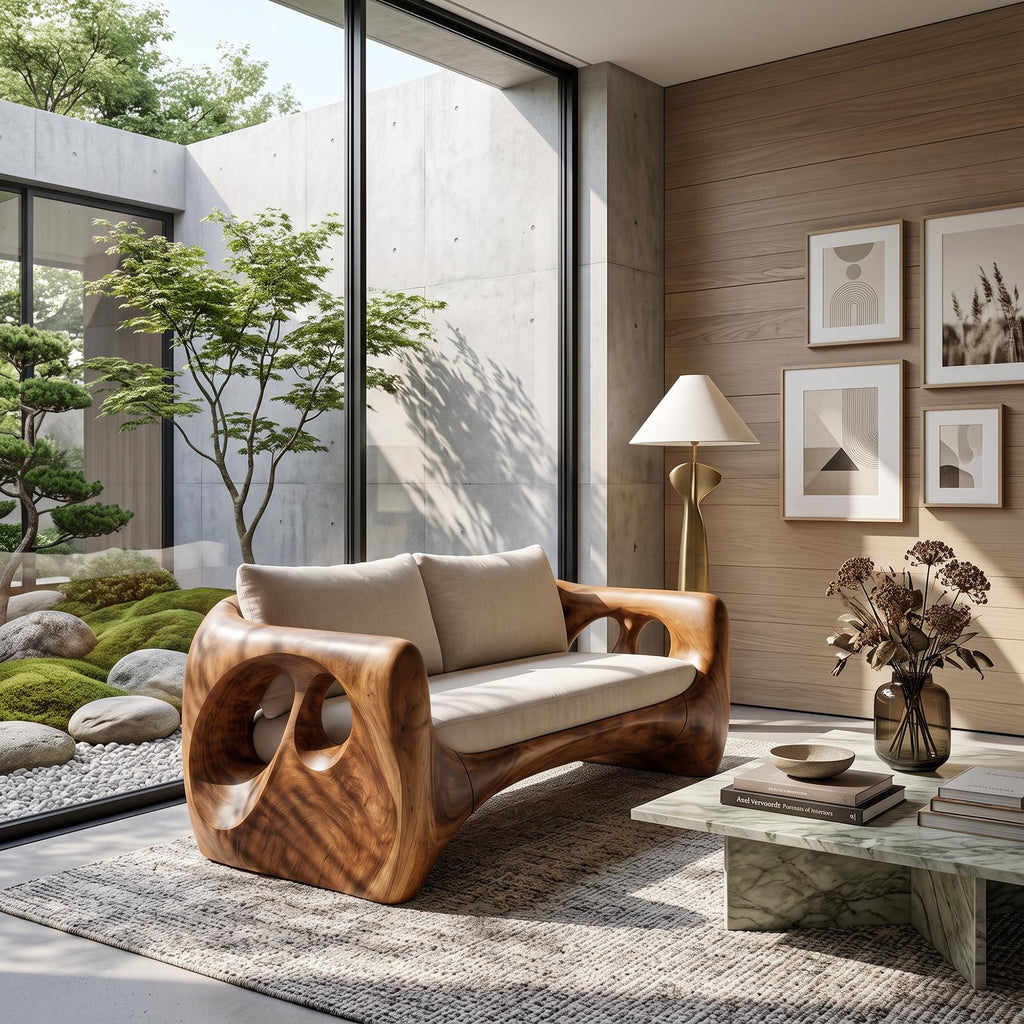 Mid Century Sculptural Sofa For Living Room And Lounge