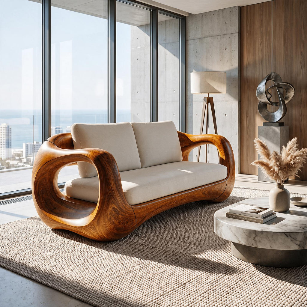 Modern Curved Frame Sofa For Living Room And Lounge Area