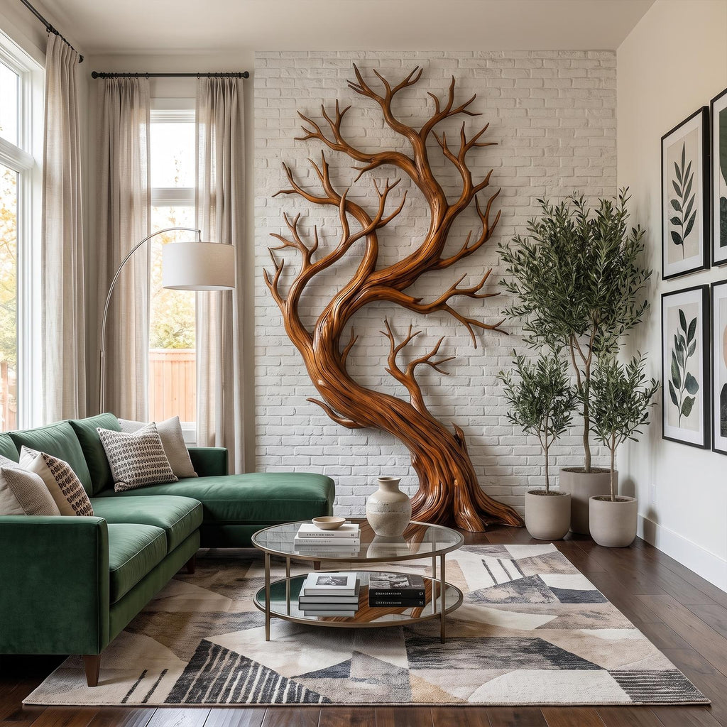 Rustic Tree Wall Art Sculpture Living Room And Hallway