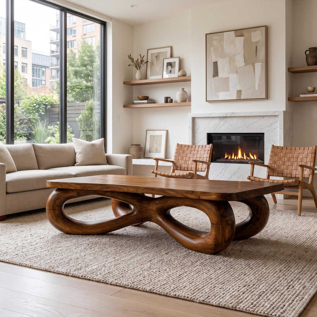 Sculptural Coffee Table With Organic Loop Design For Living Room