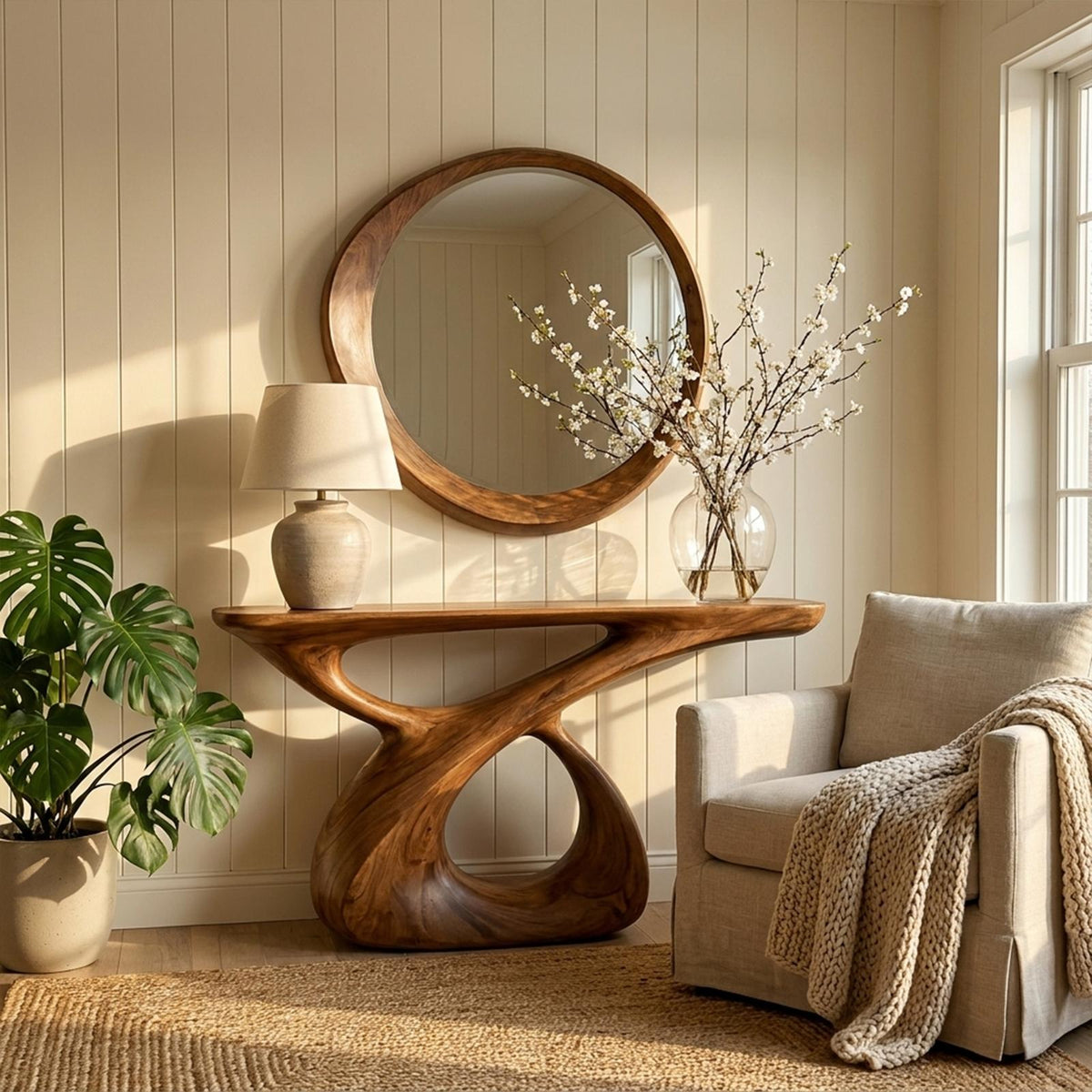 Mid Century Console Table Entryway And Hallway