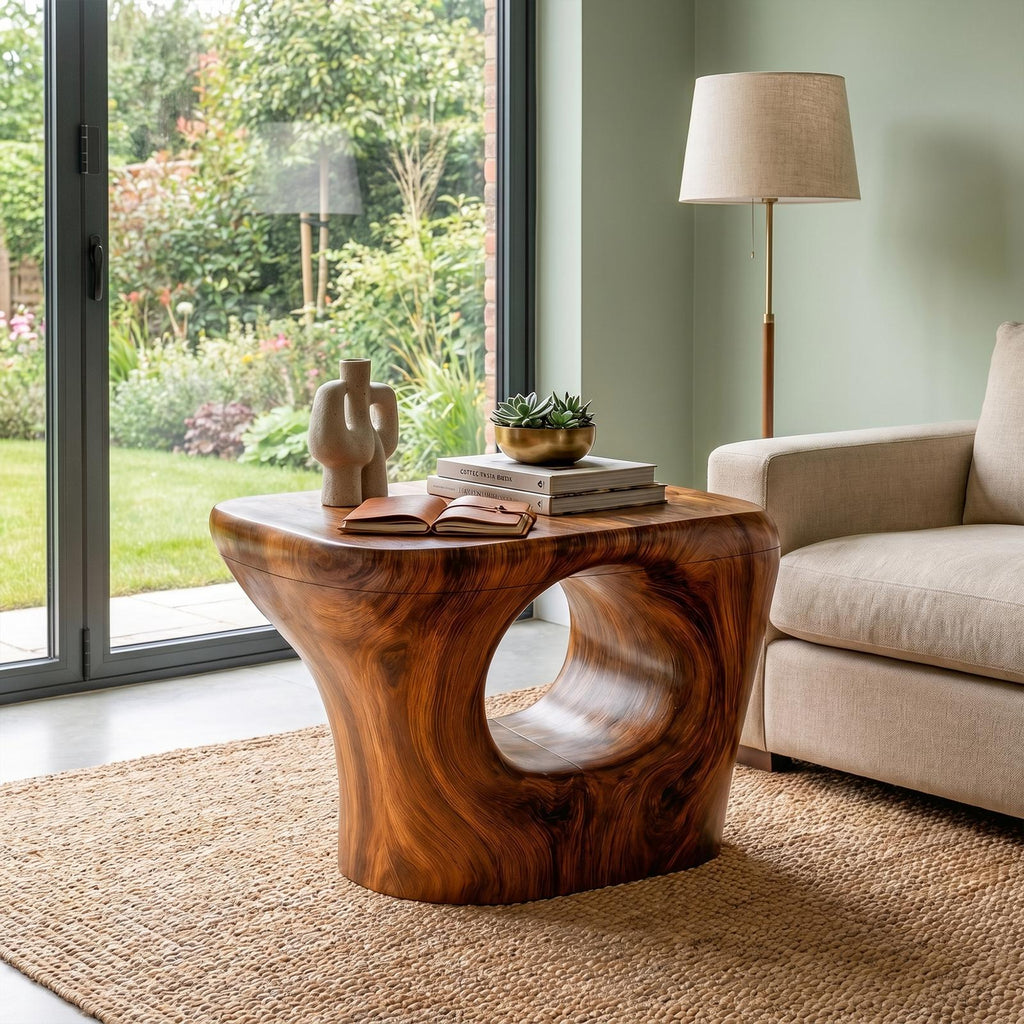 Rustic Beside Table, Handcrafted Solid Wood Bedroom Nightstand & Living Room Accent End Table