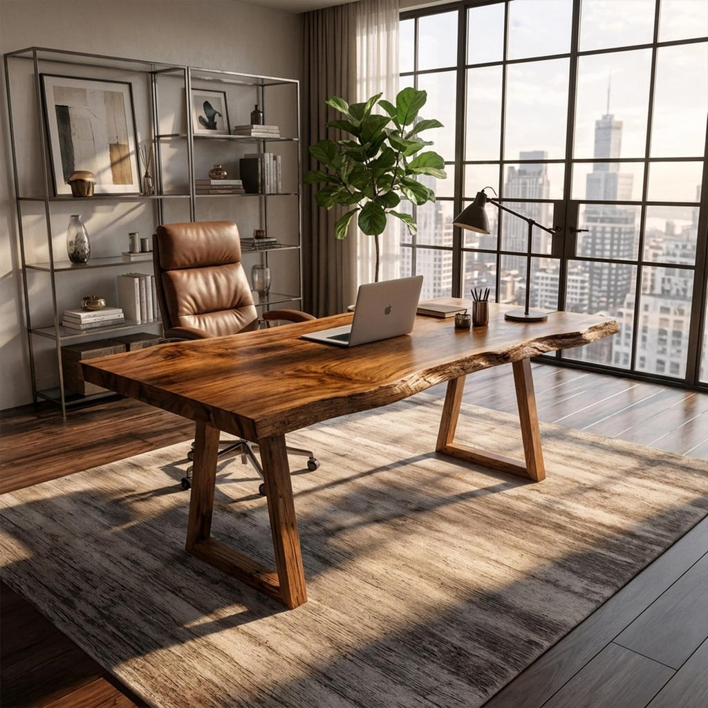 Rustic Natural Work Desk Bedroom And Creative Area