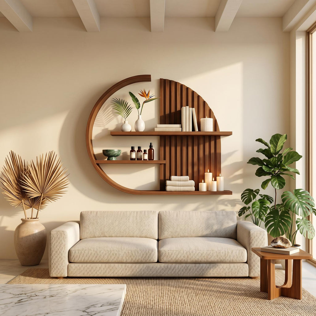 Japandi Minimal Wall Shelf Living Room And Calm Space