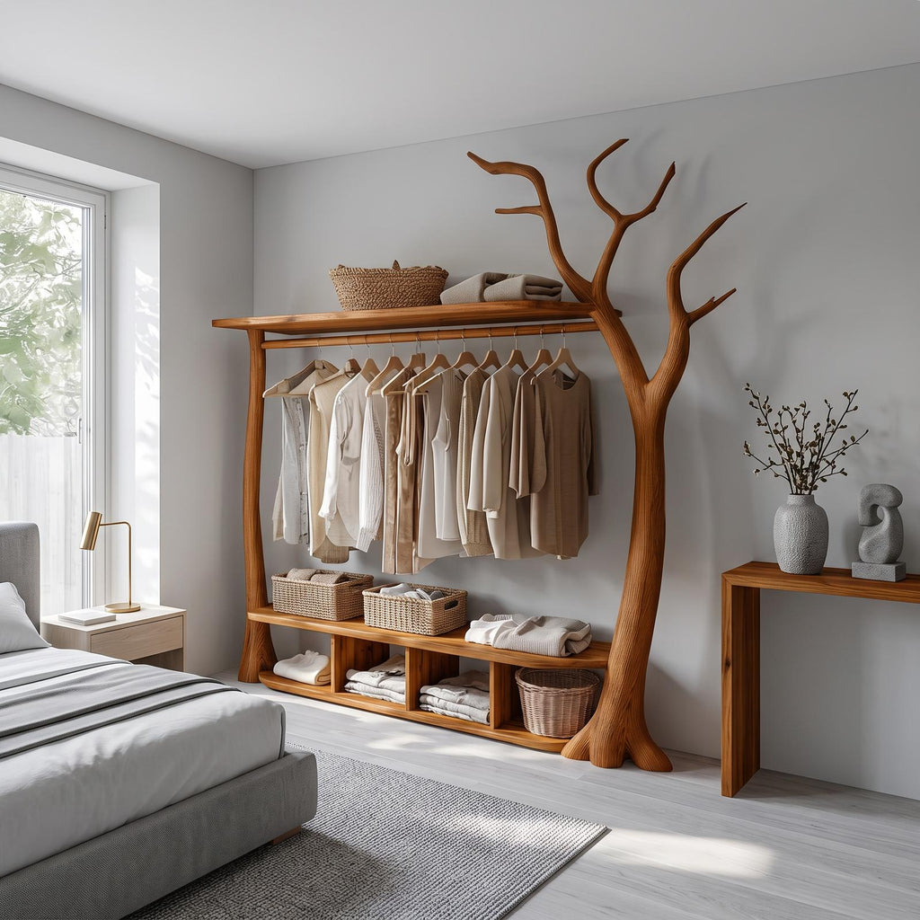 Rustic Tree Clothing Stand Bedroom Mudroom Entryway