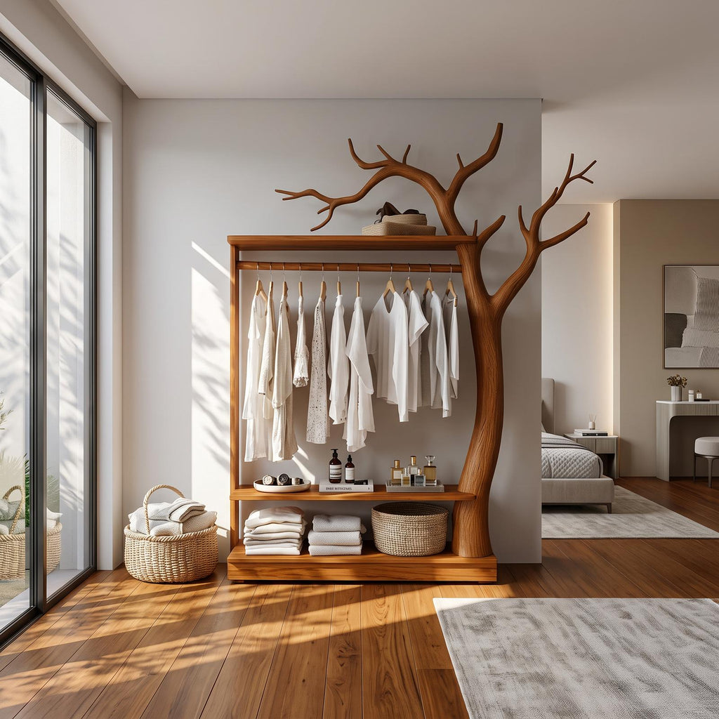 Rustic Clothing Rack Bedroom Hallway Entryway