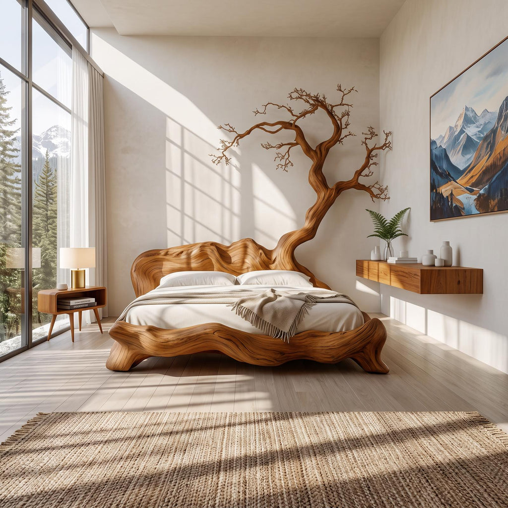 Rustic Organic Tree Branch Bed Contemporary Bedroom SINLSAWB072