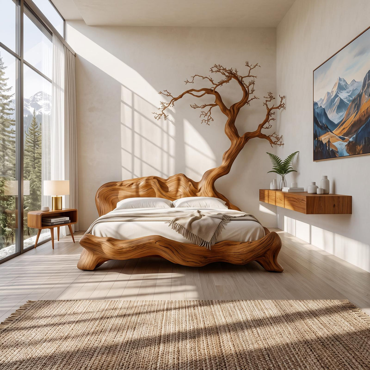 Rustic Organic Tree Branch Bed Contemporary Bedroom SINLSAWB072