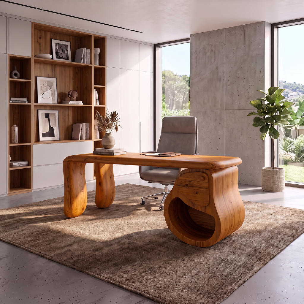 Modern Halloween Office Desk With Spooky Hollow Leg Design For Workspace