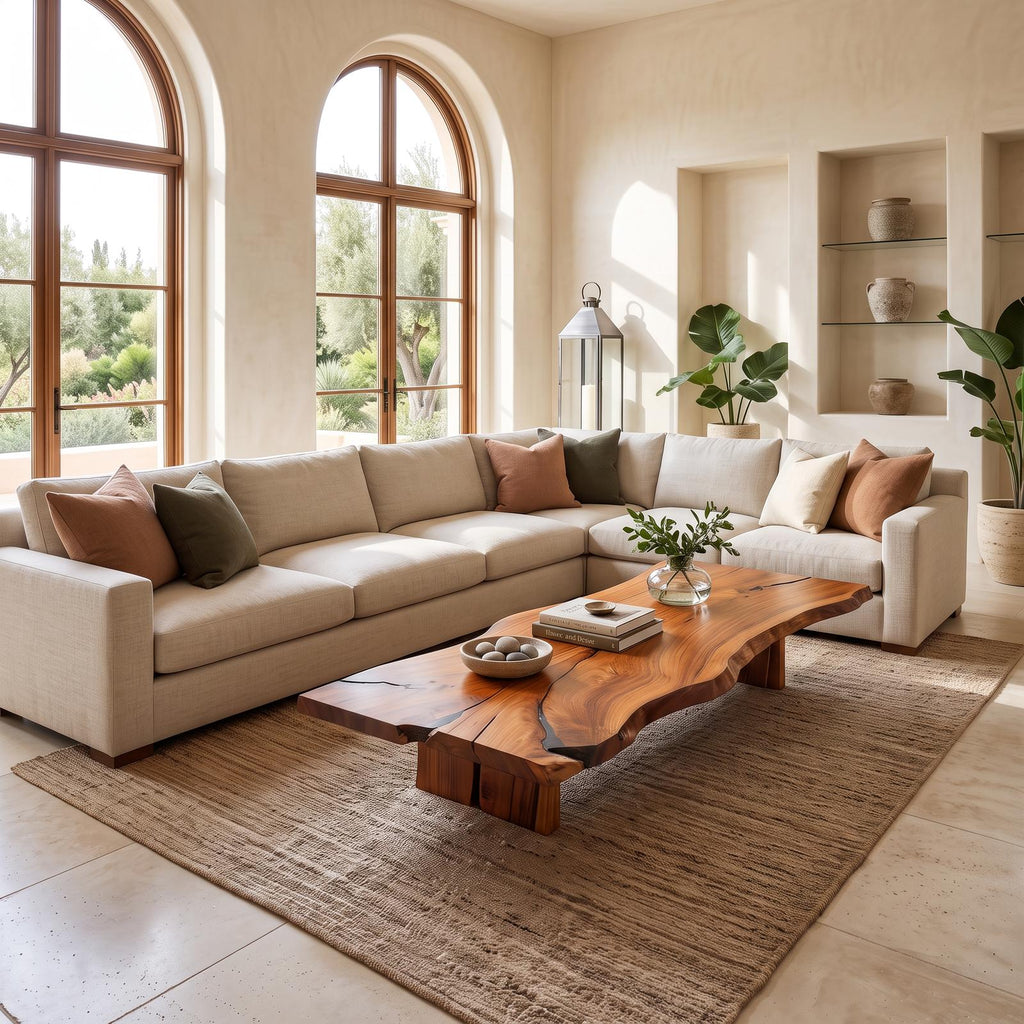 Dark Wooden Coffee Table With Minimalist Base And Natural Grain Detail For Lounge