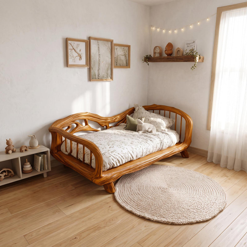 Rustic Toddler Bed Kids Bedroom SINLSAWB047