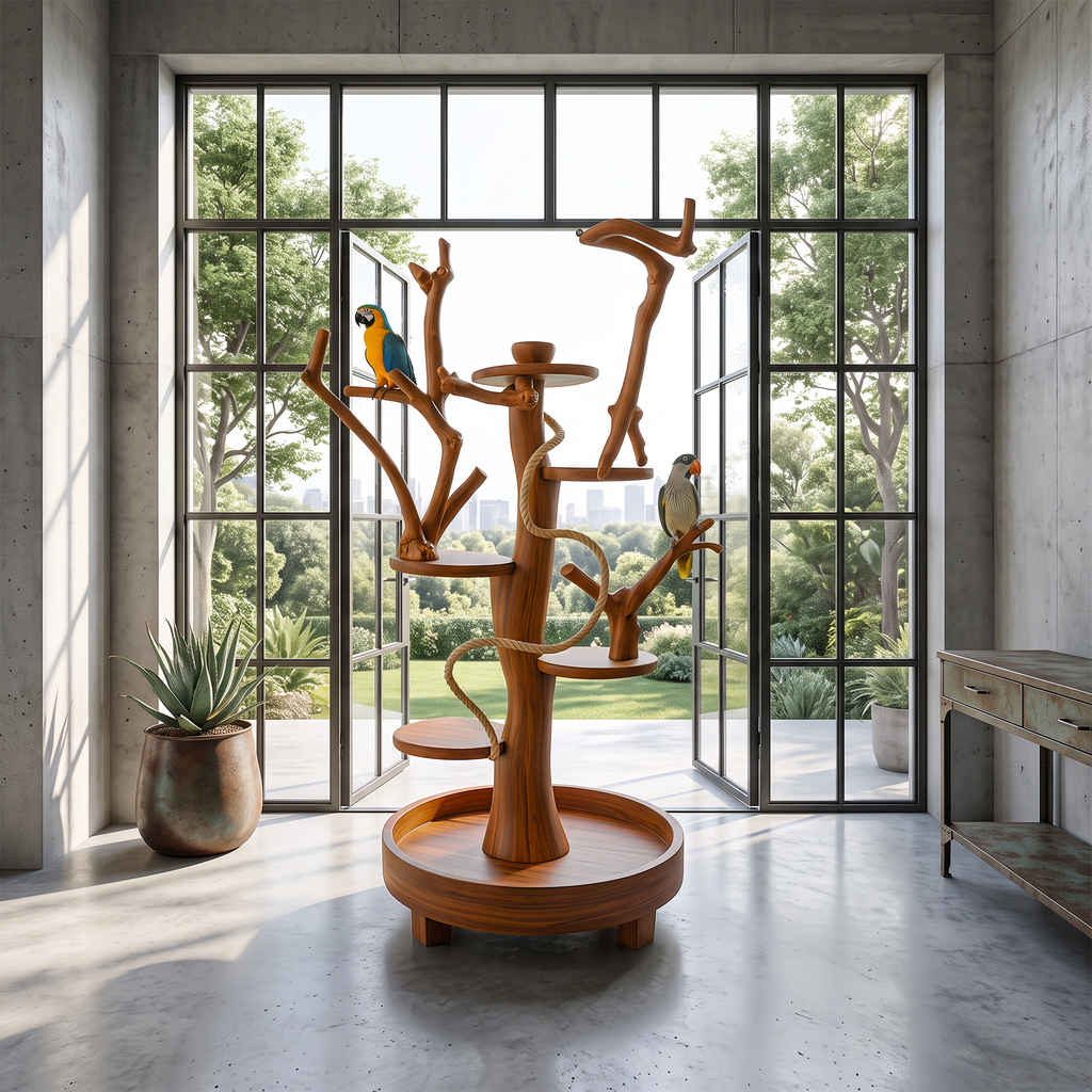 Natural Tree Parrot Playground For Living Room And Bird Space