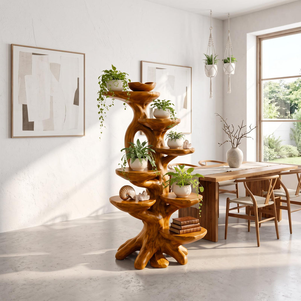 Modern Plant Stand With Sculptural Platforms For Living Room SINLSAPT022