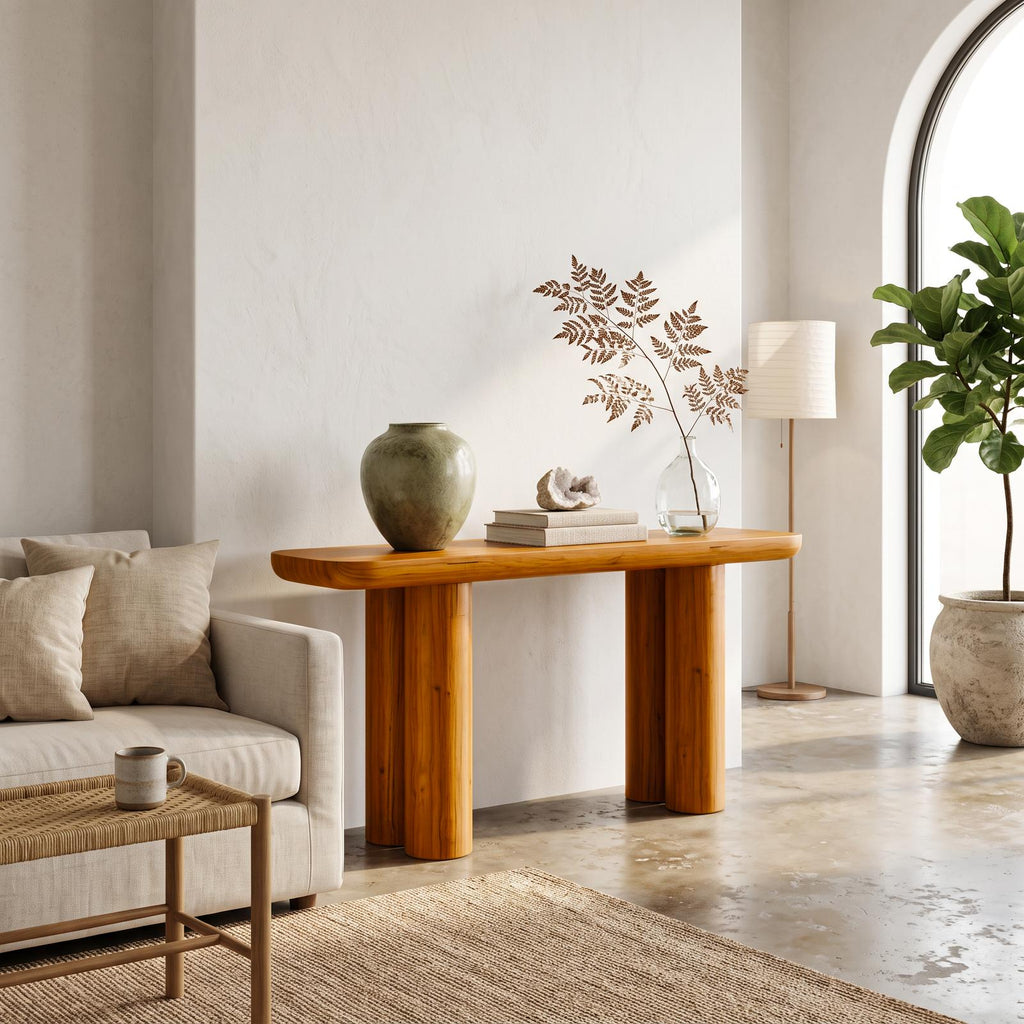 Midcentury Black Console Table Living Room SINLSACS138