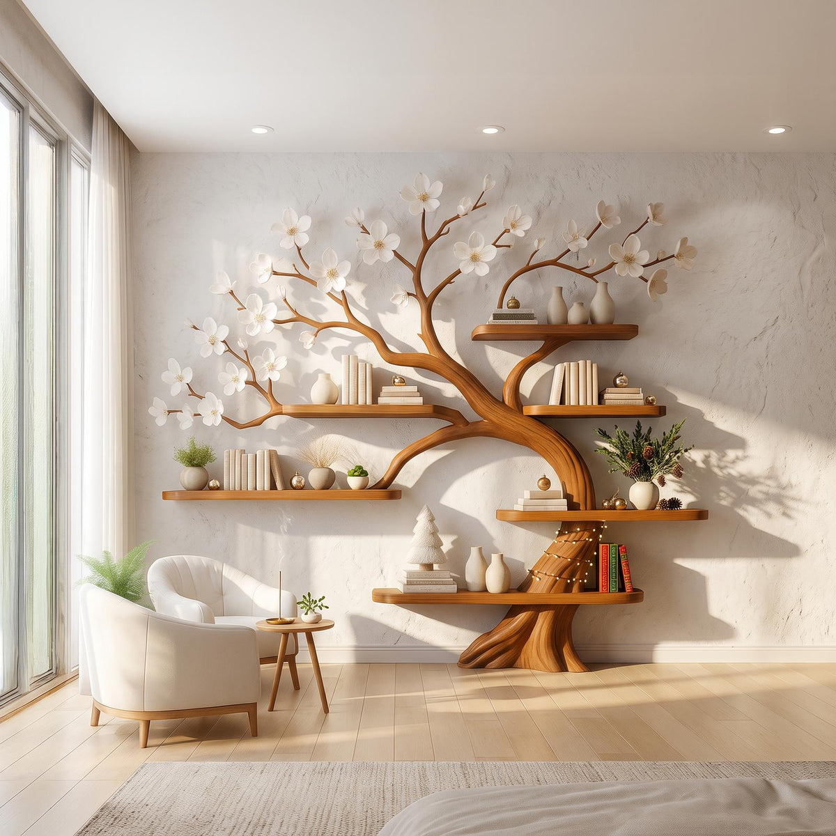 Rustic Tree Branch Shelf Nursery Kids Room