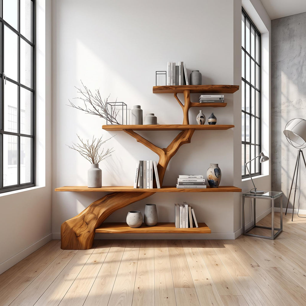Rustic Tree Shelf Entry Living Room