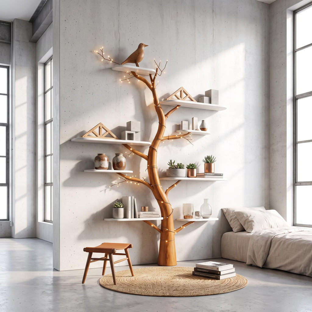 Midcentury Tree Shelf Kids Room Nursery