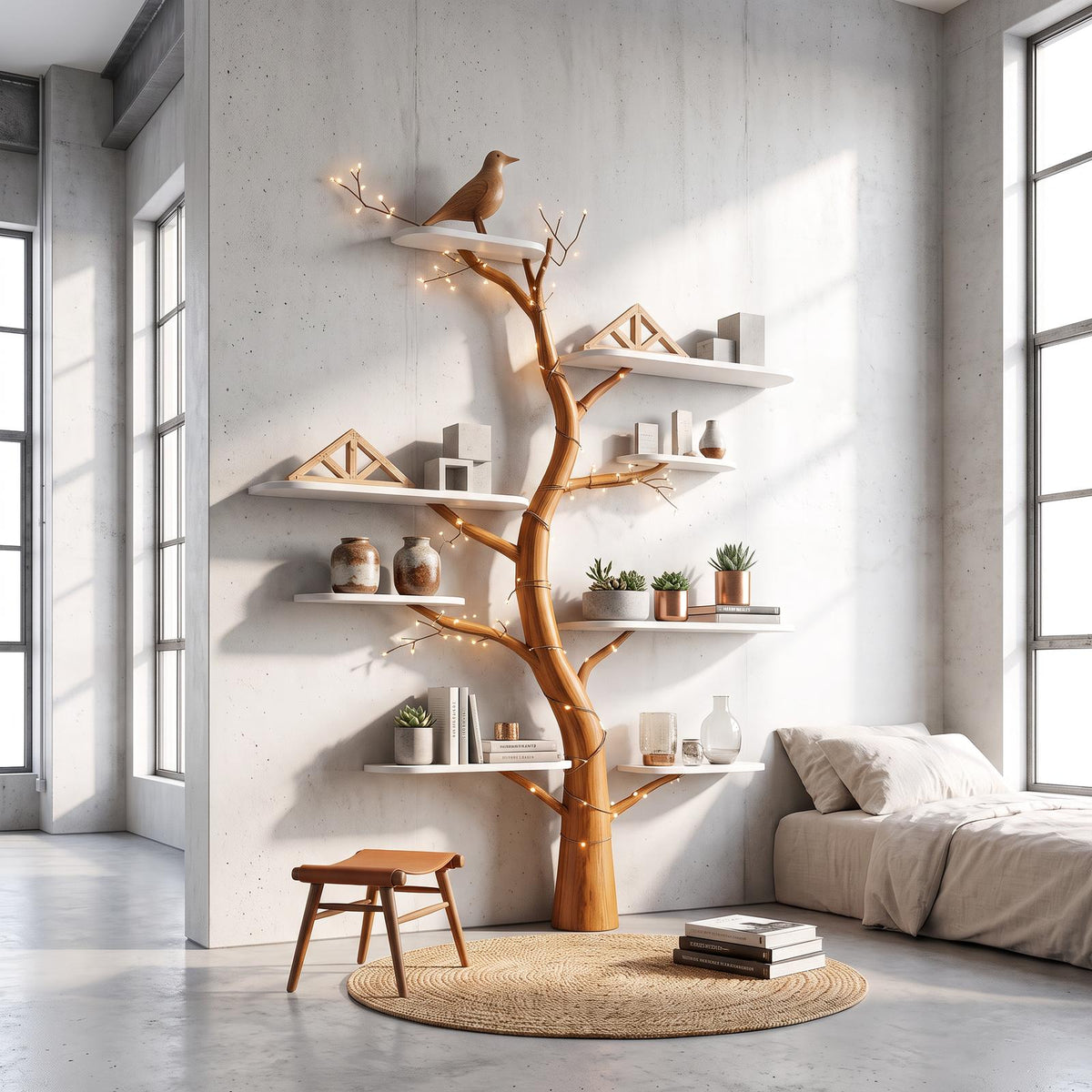 Midcentury Tree Shelf Kids Room Nursery