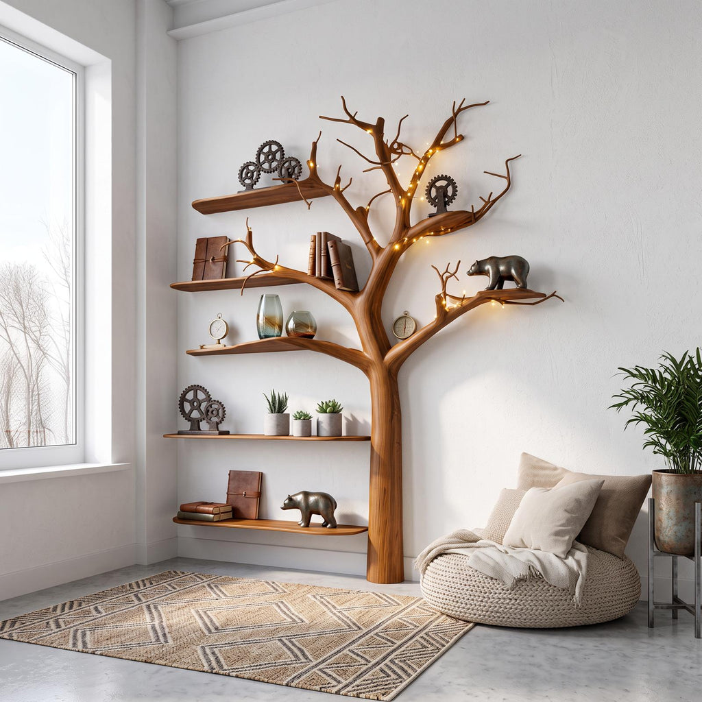 Rustic Tree Bookcase Bedroom Kids Room