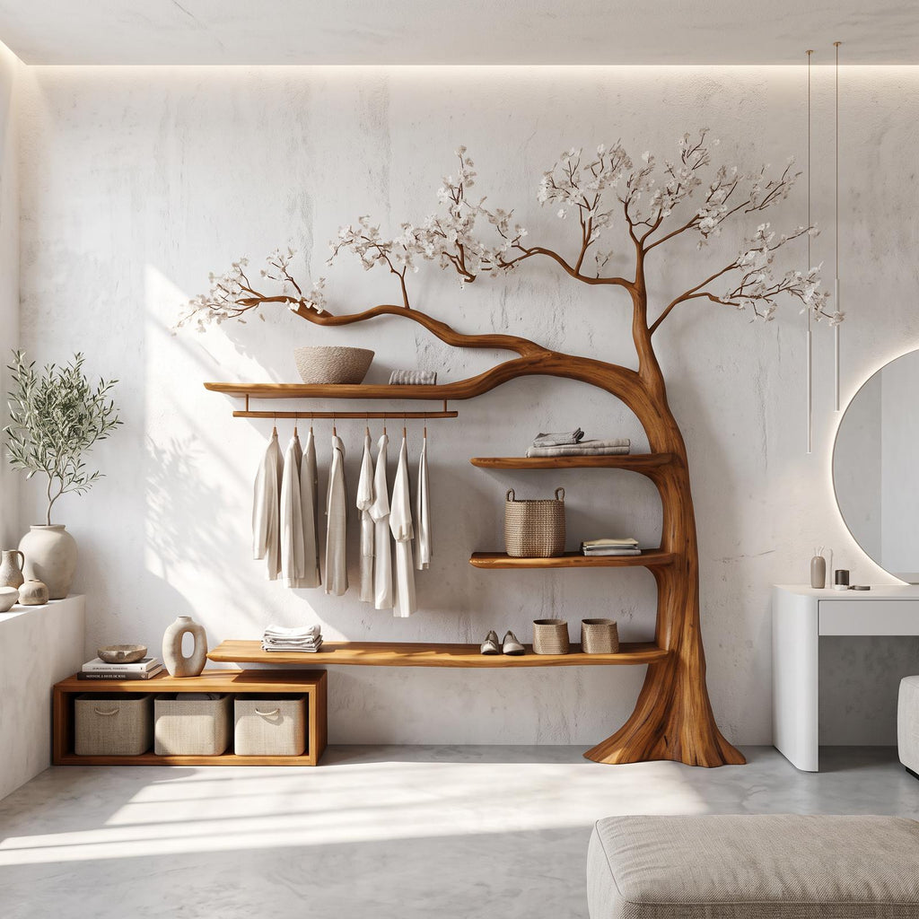 Rustic Tree Coat Rack Bedroom Closet