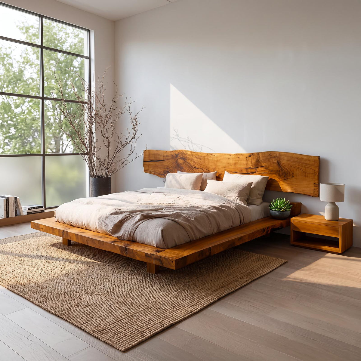 Rustic Bed Frame Cozy Bedroom SINLSAWB029