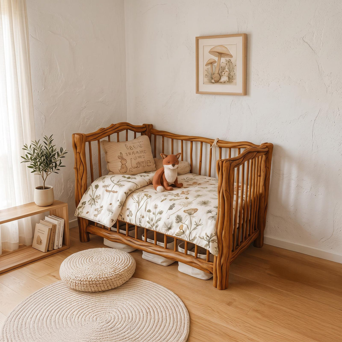 Rustic Kids Wood Bed Nursery Room SINLSAWB034
