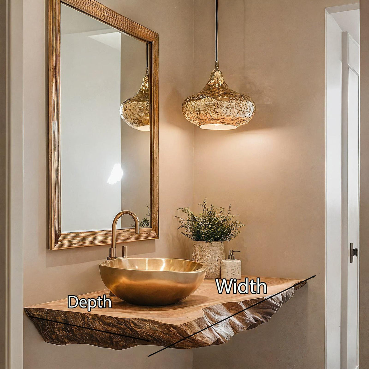 Live Edge Wood Bathroom Shelf SILDTBRV049