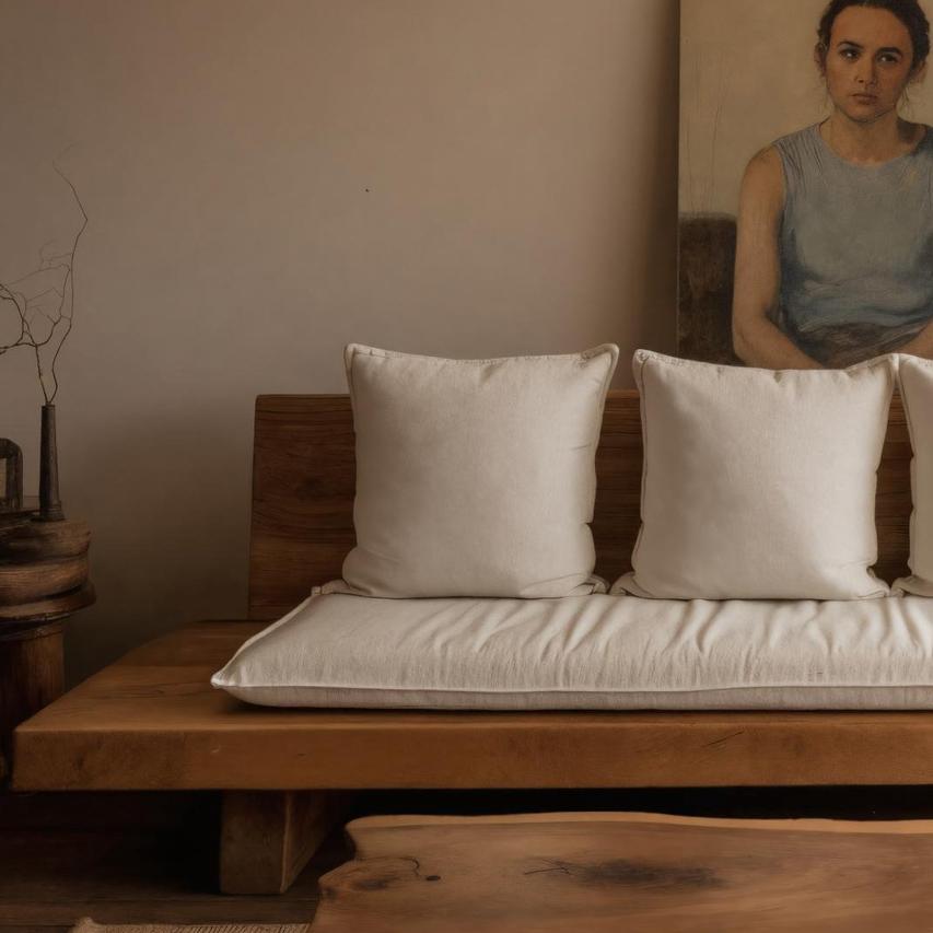 Minimalist Solid Wood Sofa For Living Room Or Studio