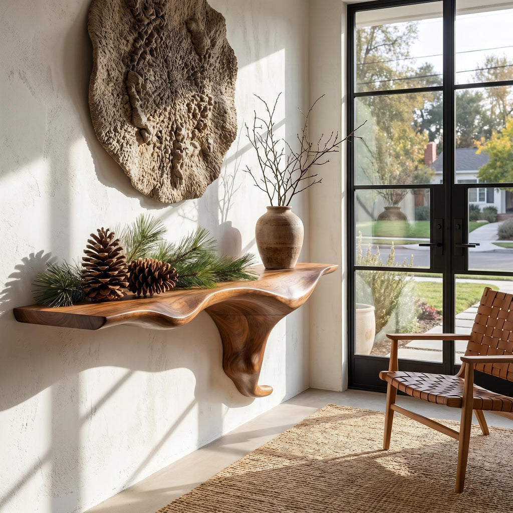 Organic Wall Mounted Console Table With Sculptural Tree Root Design For Entryway SINLHACS656