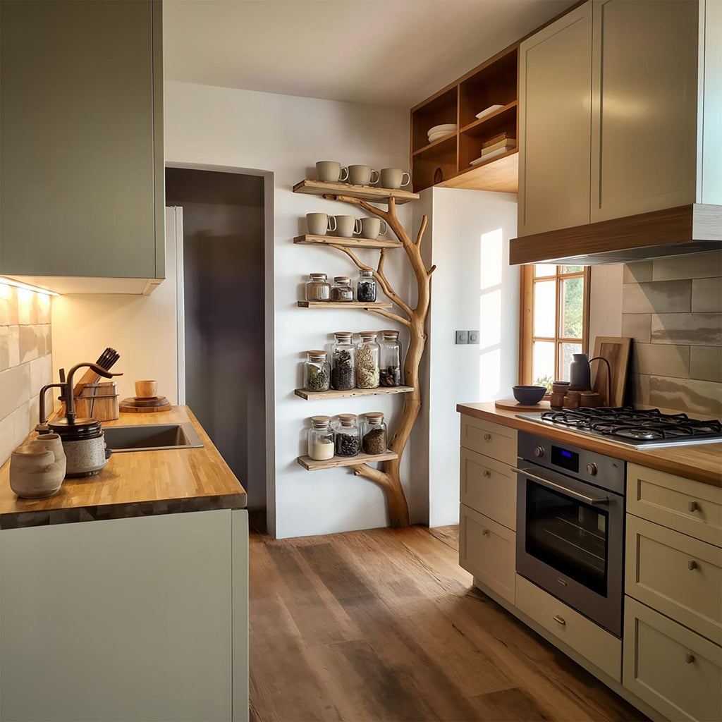 Sculptural Branch Kitchen Storage Shelf Kitchen Interior Pantry Display