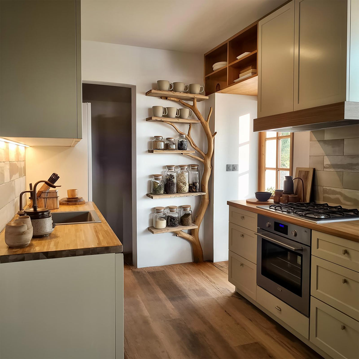 Sculptural Branch Kitchen Storage Shelf Kitchen Interior Pantry Display