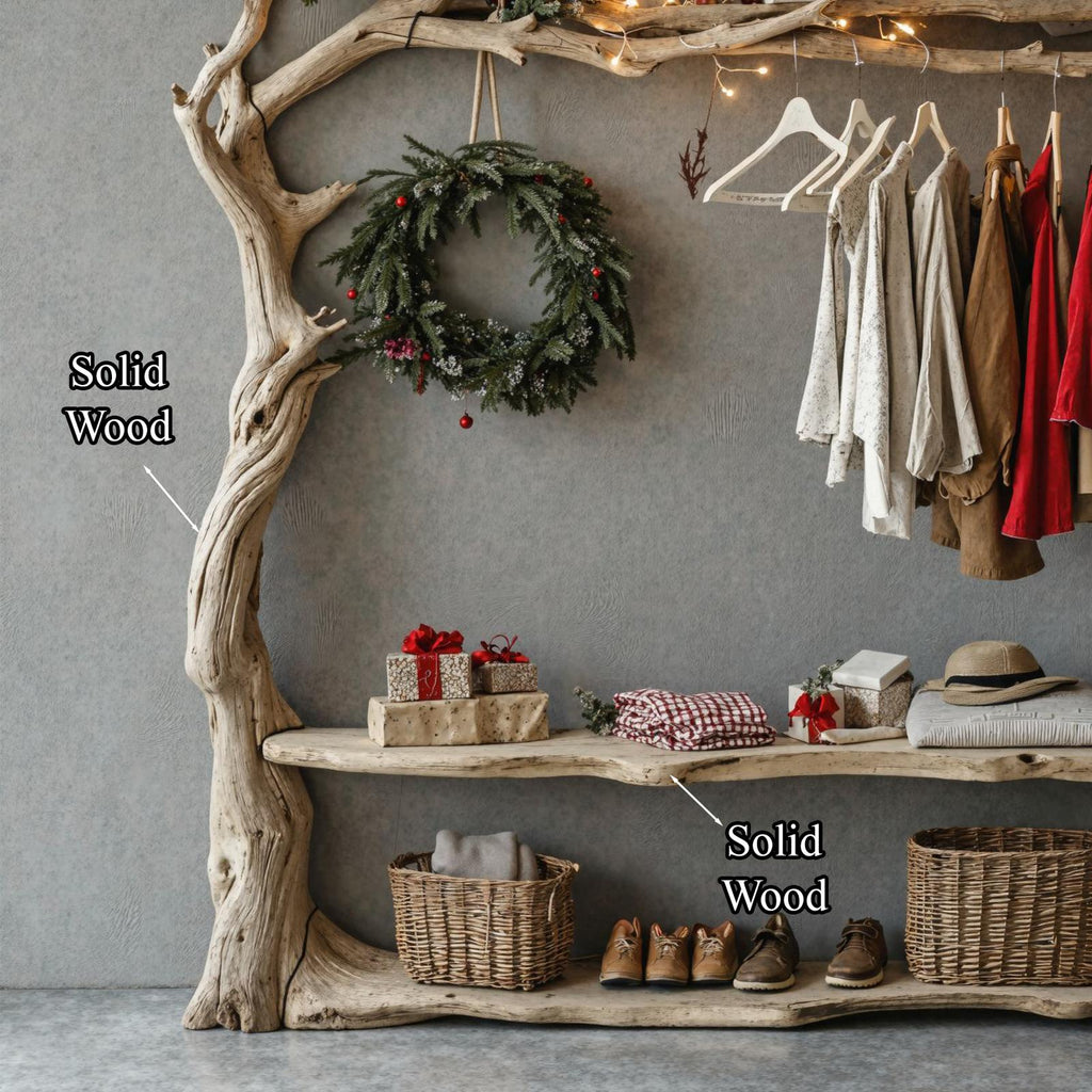 Wall Mounted Coat Rack Driftwood Tree Branch Coat Rack With Shelf