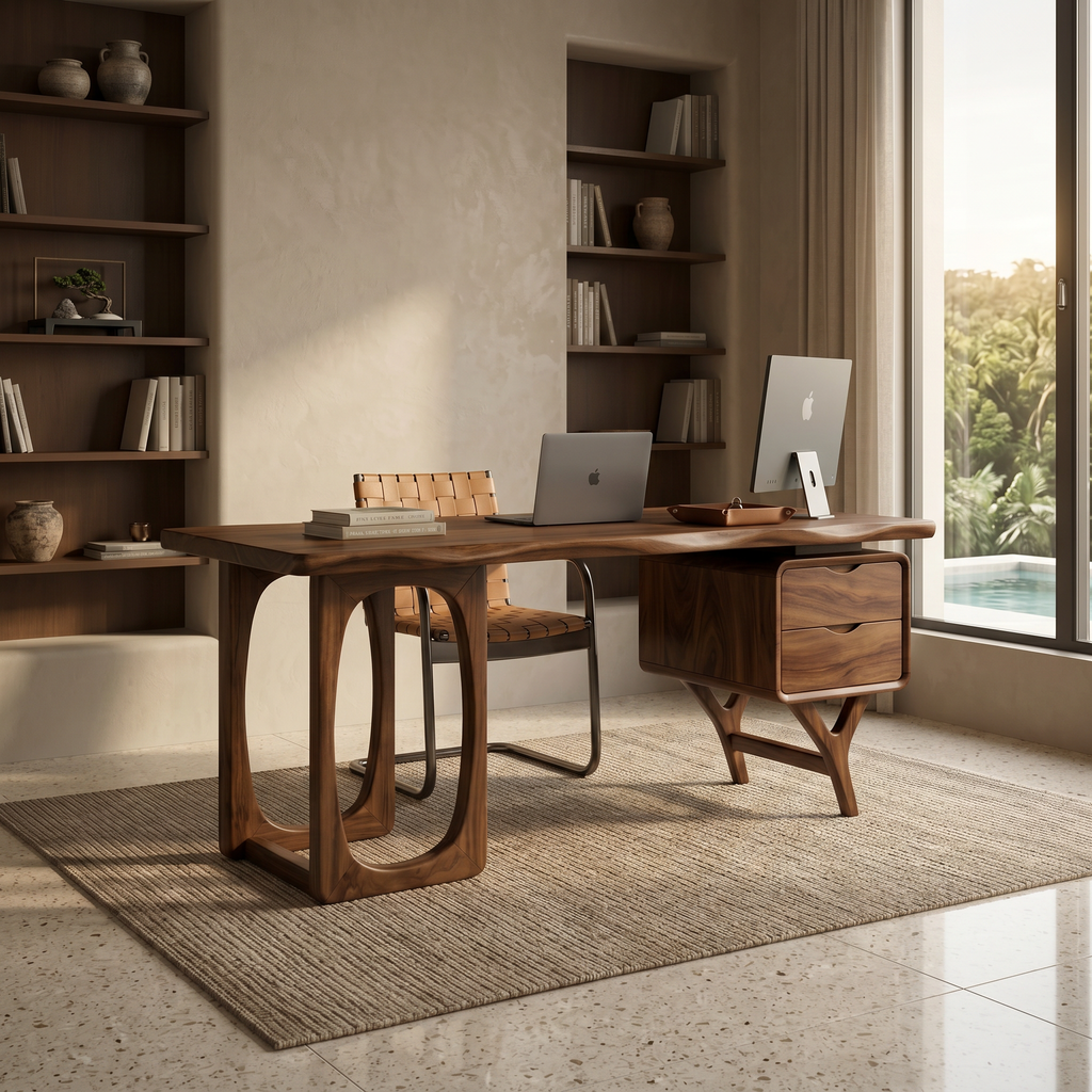 Organic Dual Pedestal Executive Desk Luxury Office