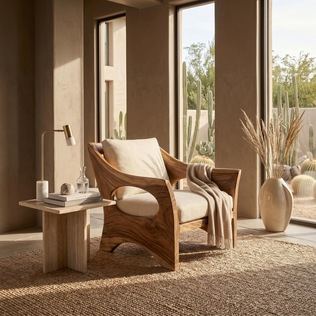 Sculptural Wooden Rocking Chair Modern Villa Interior SILDTTRCHR017