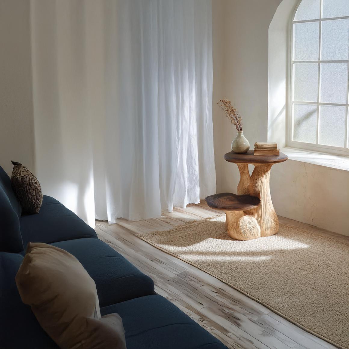 Rustic Mushroom End Table Entryway Or Bedroom