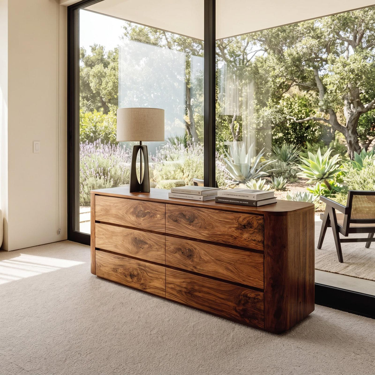 Quiet Luxury Sideboard for Living Room, Handcrafted Solid Wood Buffet Storage Cabinet & Credenza, Model