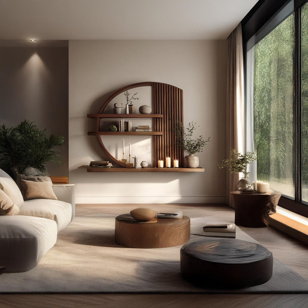 Modern Zen Wall Shelf Living Room And Meditation Area