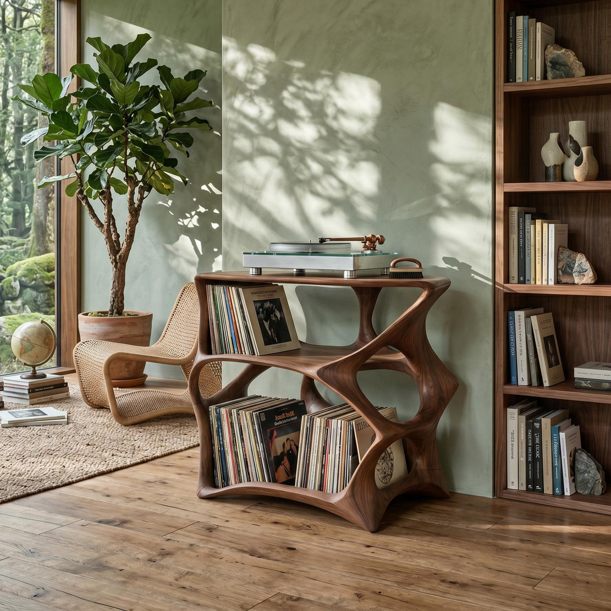 Farmhouse Record Stand Cozy Living Room Furniture