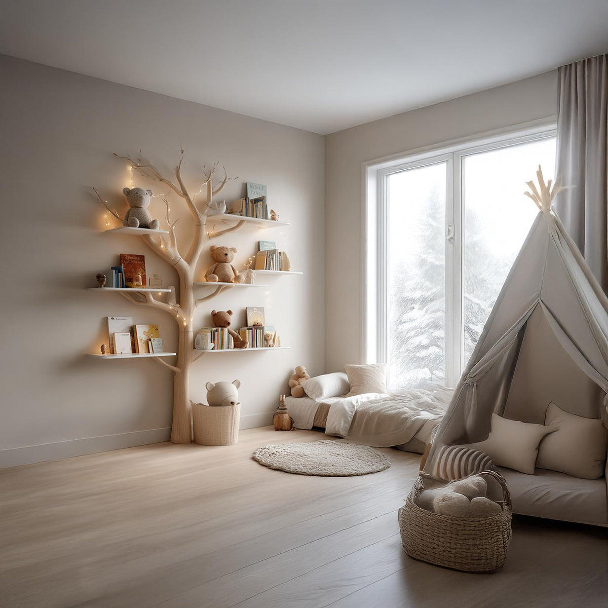 Midcentury Tree Bookcase Study Room Nursery