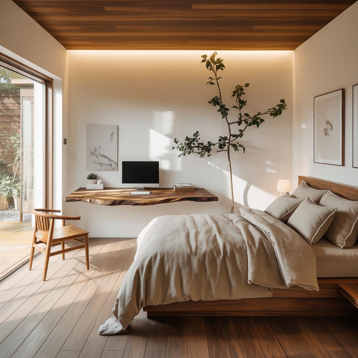 Rustic Floating Shelf Desk Area Living Room Or Office