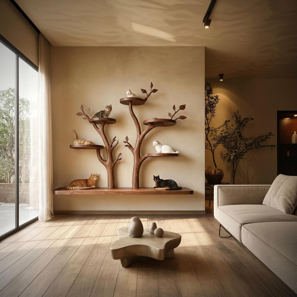 Rustic Cat Wall Display Living Room Or Contemporary Home