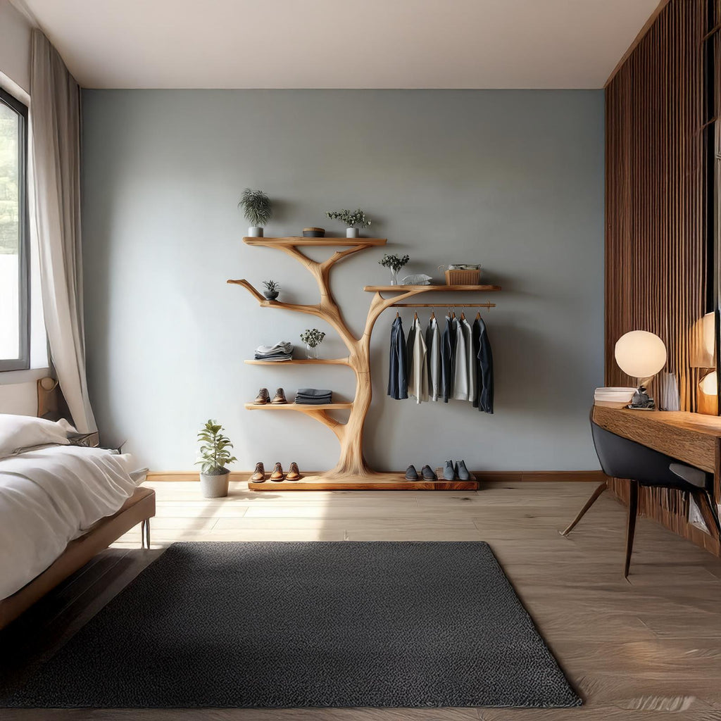 Rustic Tree Coat Rack Bedroom