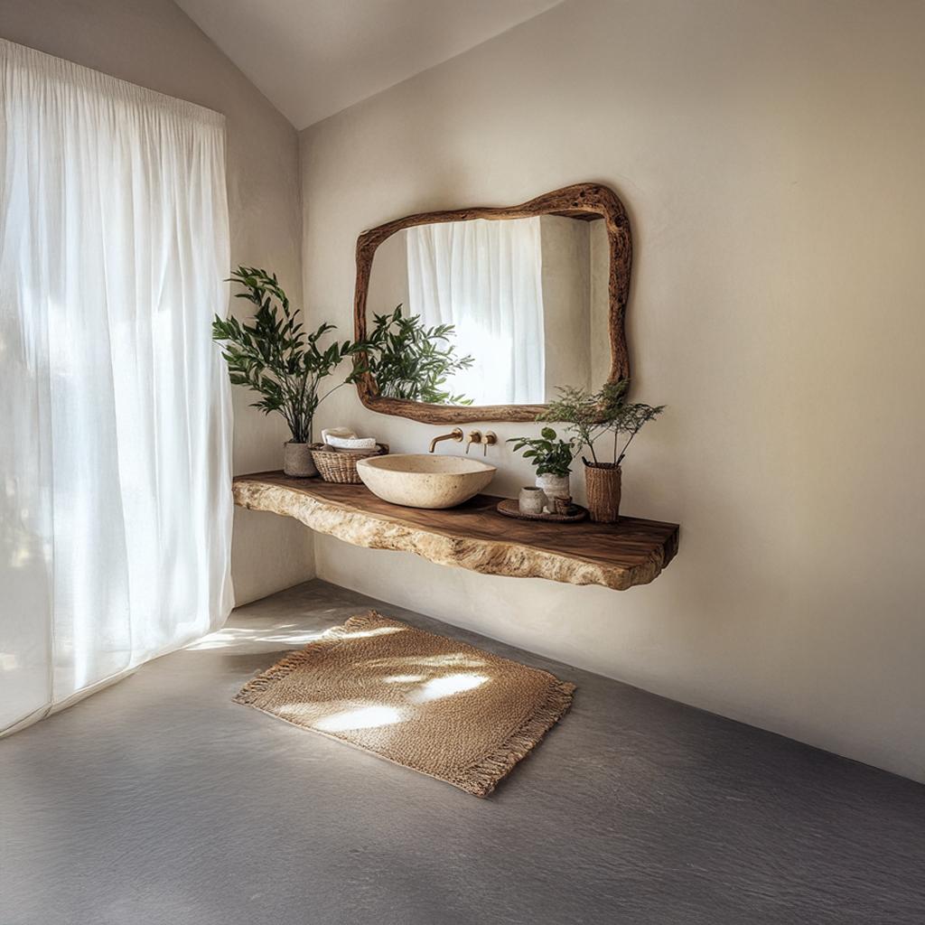 Rustic Single Sink Vanity Bathroom