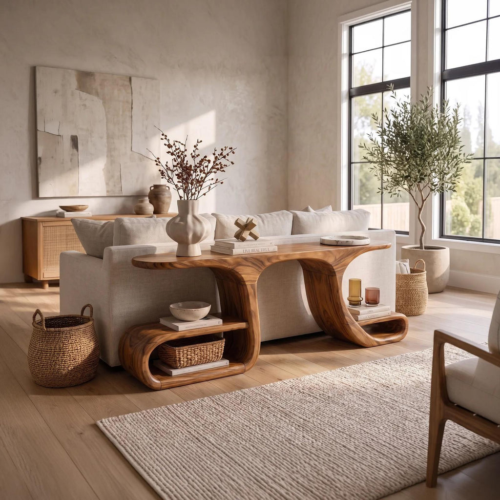 Contemporary Flowing Console Table For Modern Living Space SILDTTNCS194