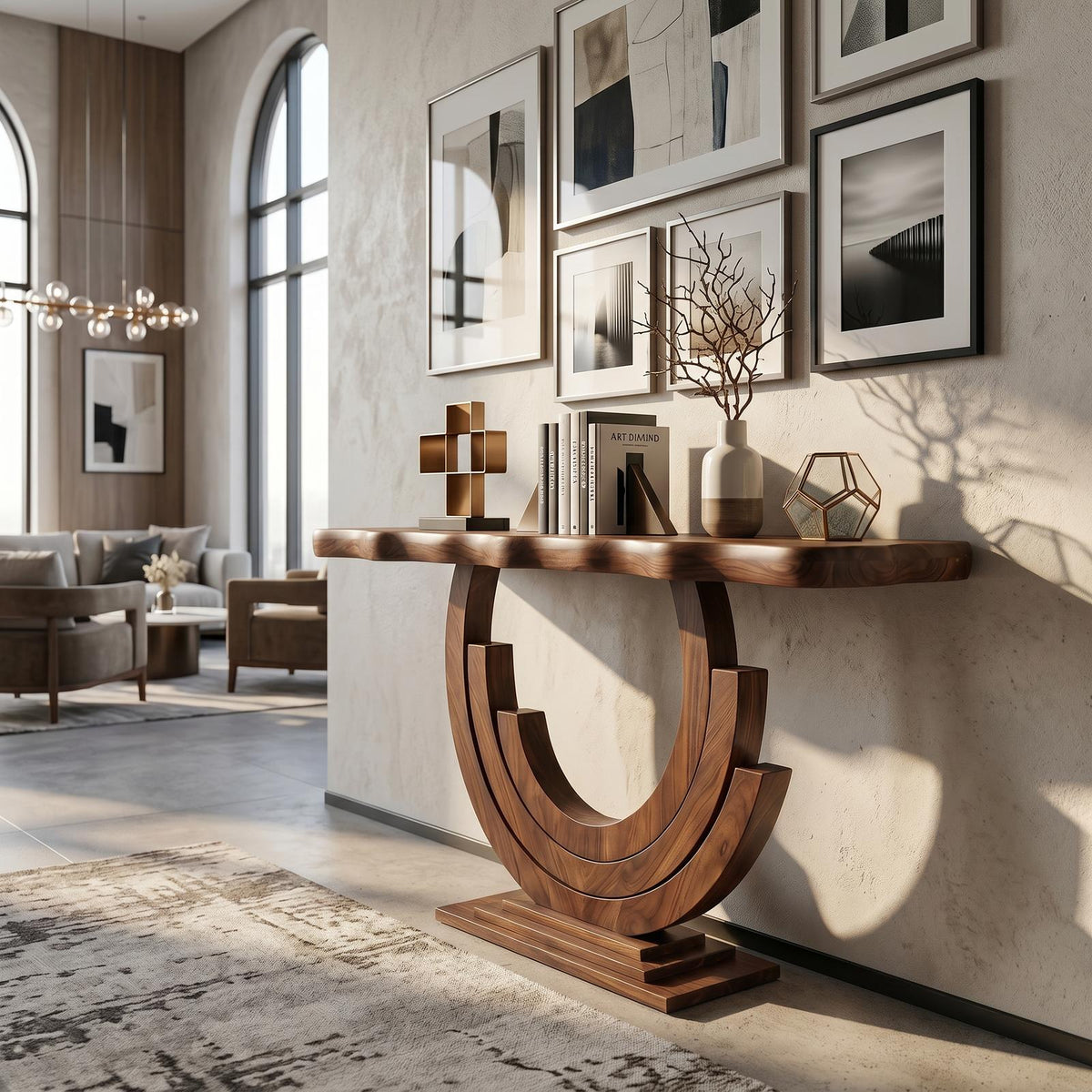 Luxury Infinity Console Table Designer Entryway
