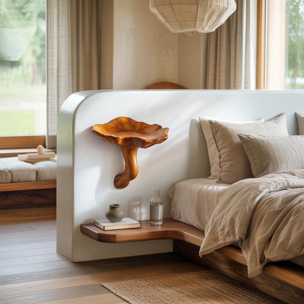 Organic Modern Floating Wall Shelf For Bedroom