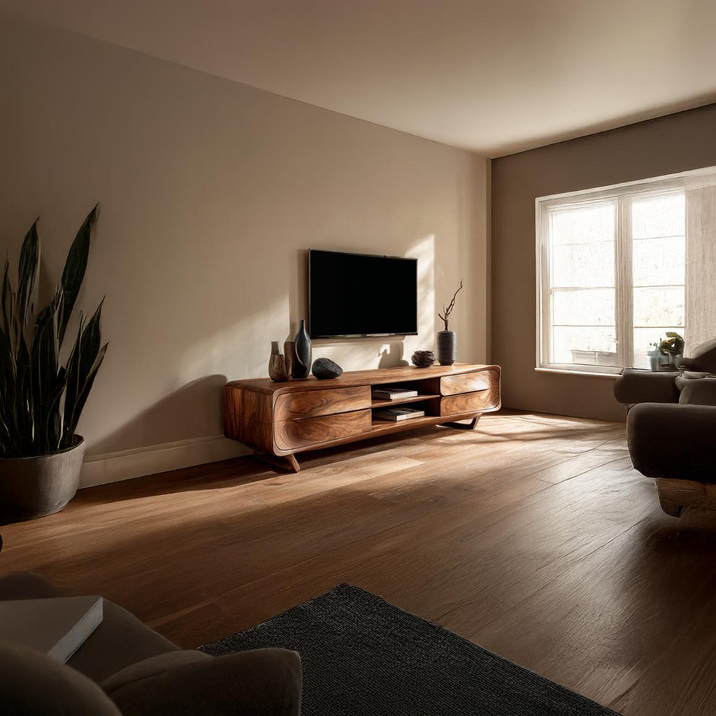 Mid Century Modern TV Cabinet Artistic Design Living Room