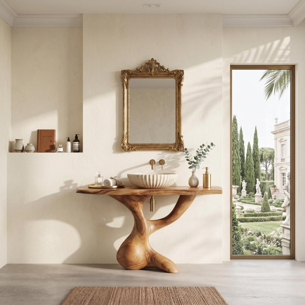 Handcrafted Solid Vanity For Timeless Bathroom Use SILDTTNBRV003